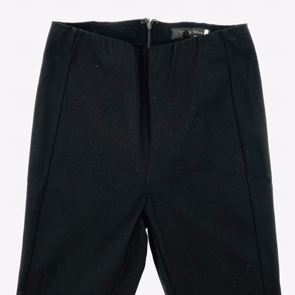 Rag & Bone Ankle Skinny Pants Trousers Black, Back Zip Elastic Womens Size 2